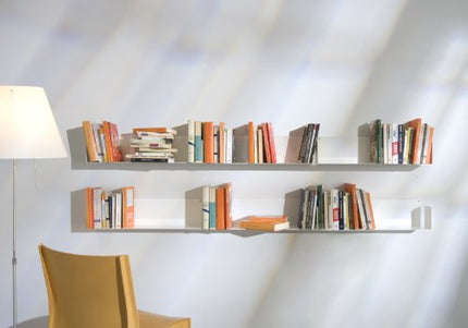 TEEbooks - CD- ja DVD-riiul - 6 tk komplekt - terasest - valge - 60x15x15cm