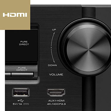 Marantz NR1510 5.2-kanaliga AV-ressiiver, HiFi võimendi, 50W, 4K, Dolby Audio, sisseehitatud HEOS, 6 HDMI sisendit, Bluetooth, Wi-Fi - must