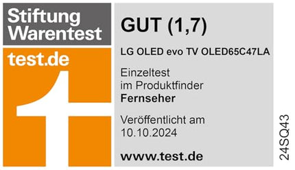 LG OLED65C47LA televiisor 65" (165 cm) OLED evo televiisor (α9 Gen7 4K tehisintellektiga protsessor, webOS 24, Dolby Vision, kuni 120 Hz) [mudeliaasta 2024]