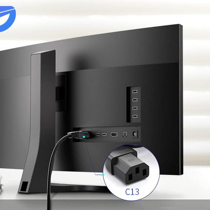 (2 tükki 3 m) universaalne sülearvutikaabel, CYD universaalne sülearvutikaabel 250V 10A, ühildub ekraani toitekaabliga monitorile LG HP Philips Samsung