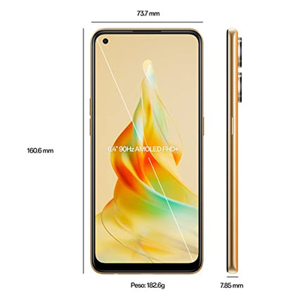 OPPO Reno8T - tasuta mobiiltelefon, 8 GB + 128 GB, 100 MP + 2 MP kaamera, mikroskoobiga kaamera, Android nutitelefon, 5000 mAh aku, 33 W kiirlaadimine, kahekordne nano-SIM, oranž