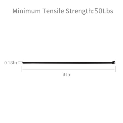XINGO 1000 tk mustad kaablisidemed, 200 mm x 4,8 mm, 22,7 kg tõmbetugevusega, UV-kindlad, iselukustuvad kaablisidemed sise- ja välistingimustes kasutamiseks