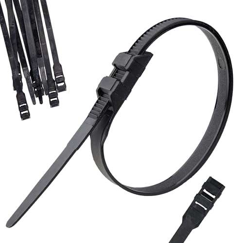 Boltza® Durable Double Locking Cable Ties, 9.0 mm x 260 mm, Black, 100 Pack