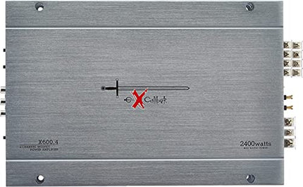 Excalibur X600.4 - autovõimendi 4 kanaliga - 4x 600-vatine Mosfet HiFi autovõimendi bassivõimendiga - maksimaalselt 2400 vatti - 2 oomi muudetava sagedusjaotusega, hõbedane