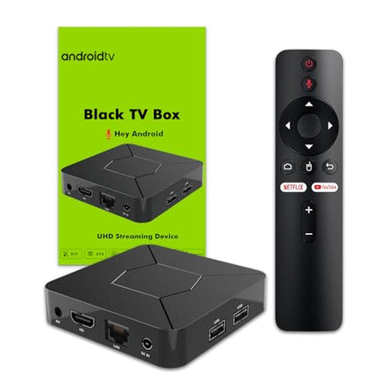 BOXPUT Q5 teleriboks, Android 10.0 süsteem, Allwinner H313 kiip, BT5.2 kahekordne WiFi 2.4G/5G, 4-tuumaline 4K dekodeeriv teleriboks, 2 GB RAM, 8 GB ROM ja 100M LAN Enternet nutikas Androidi boks hääljuhtimisega BT puldiga