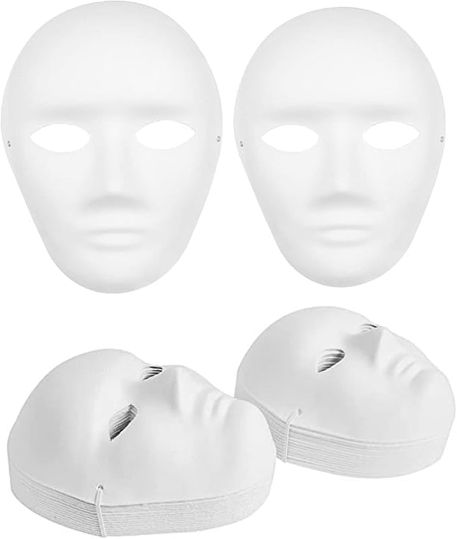 30-osaline isetehtud valge paberimask, käsitsi maalitud paberist tühi mask maskideks, maskideks, cosplay'ks, karnevaliks, halloweeniks, tantsupeoks (15 osa meestele + 15 osa naistele)