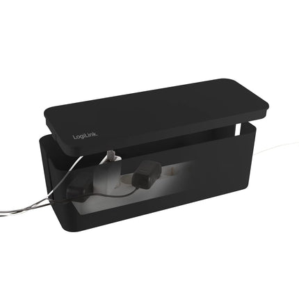 LogiLink KAB0062 - Cable box large (407 x 157 x 133.5 mm), black