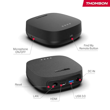 Thomson Streaming Box 270 Plus | Integrated speaker for voice control | Google TV | Netflix, Disney+ | 4K UHD | Streaming via Wi-Fi | Google Cast | 32GB storage