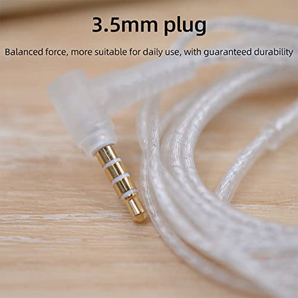 Yinyoo KZ kõrvaklappide pikenduskaabel 0,78 mm 2-pin - 3,5 mm topelthõbetatud 2-sooneline stereo pistikukaabel ZST/ZSR/ED12/ES3/ES4/ZS10/AS06/ZS10/ZST-X/EDX (B-pin, ilma mikrofonita)