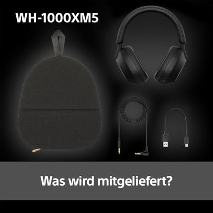 Sony WH-1000XM5 juhtmevabad Bluetooth-mürasummutavad kõrvaklapid (30-tunnine aku tööiga, puutetundlik andur, rakendus Headphones Connect, kiire laadimine, Amazon Alexa jaoks optimeeritud, mikrofoniga peakomplekt) mustad