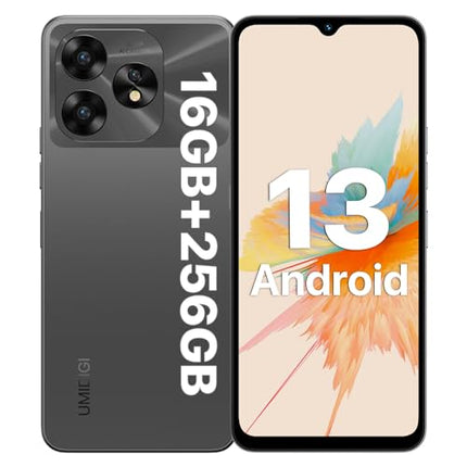 UMIDIGI A15 NFC mobiiltelefonid, 16 GB + 256 GB (kuni 2 TB) mobiiltelefon, 64 MP + 16 MP, 6,7-tolline HD+ ekraan, 5000 mAh + 20 W kiirlaadimine, Android nutitelefon 4G kahe SIM-kaardiga lukustamata mobiiltelefonid - hall (hall)