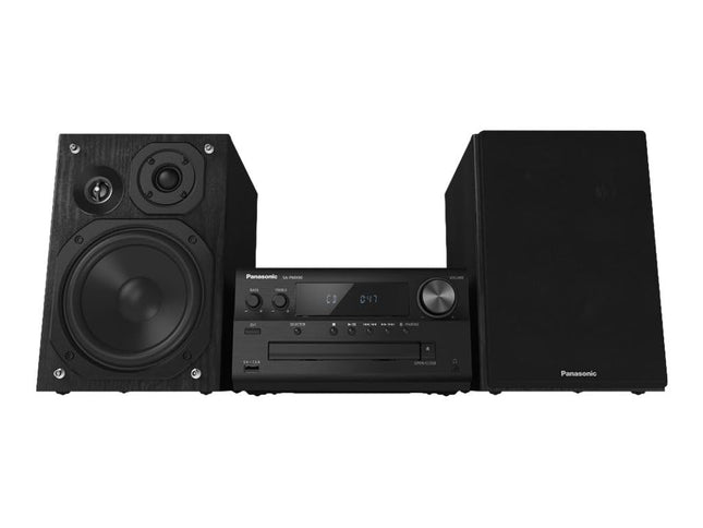 Panasonic SC-PMX90 mikrosüsteem bambuskõlaritega (Hi-Fi, kodune heli, 14 cm bassikõlar, 1,9 cm siidist kupliga kõrgsageduskõlar, 1,5 cm pieso-kõrgsageduskõlar, Bluetooth, kahekordne USB, FM-raadio, AUX 3,5 mm) - must