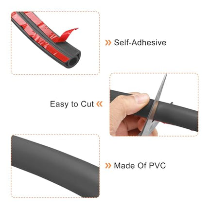 uxcell D20 1 m Floor Cord Cover, PVC Cord Cover Floor, Wire Cover for Extension Cords, Protect Wires and Prevent Cable Trips, Hole Width 0.8 cm, Black