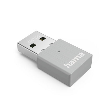 Hama AC600 WiFi Nano USB-mälupulk (USB WiFi 600Mbps, 2.4 GHz / 5 GHz, Nano WiFi adapter arvutile/lauaarvutile/sülearvutile) hall