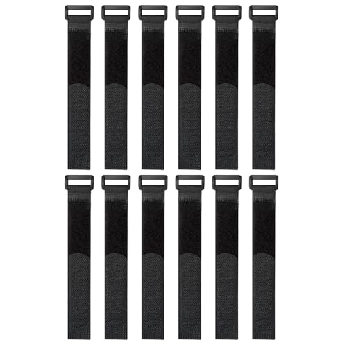 Reusable Cable Ties with Hook and Loop Fastener, Reusable, Durable, Functional Straps to Protect Your Home, Office, Workplace from Cable Tangle, Yoga Mat Strap, 12 Pack