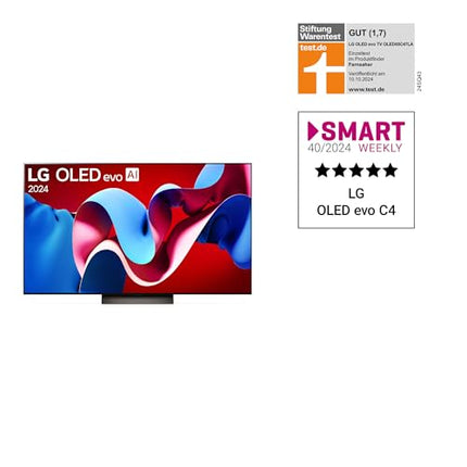 LG OLED65C47LA televiisor 65" (165 cm) OLED evo televiisor (α9 Gen7 4K tehisintellektiga protsessor, webOS 24, Dolby Vision, kuni 120 Hz) [mudeliaasta 2024]