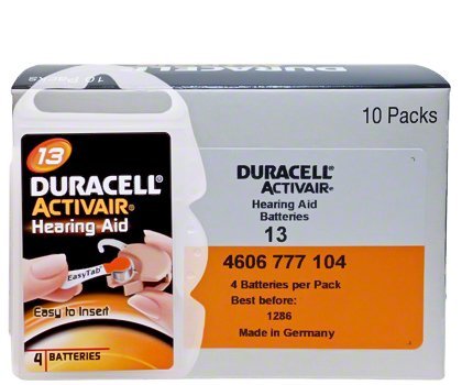 60x Duracell Activair Type 13 Orange Hearing Aid Batteries