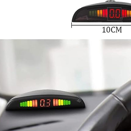 SQUADO set of 4 wireless parking sensors, black, with LED display and acoustic buzzer, wireless, black