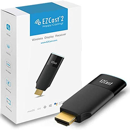 EZCast 2 juhtmevaba ekraanivastuvõtja, toetab 2,4/5 GHz WiFi-d, ühildub Androidi, iOS-i, Windowsi, macOS-i, DLNA, Miracasti ja Airplay peegeldamisega