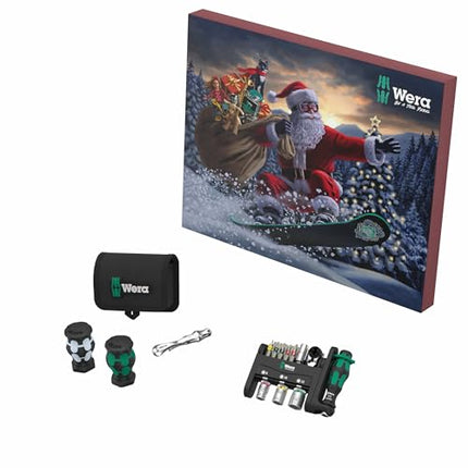 Wera 05136609001 Advent Calendar 2024 – Tool Advent Calendar, 25 pieces including a unique and innovative mix of screwdrivers and salt and pepper shakers in Wera design