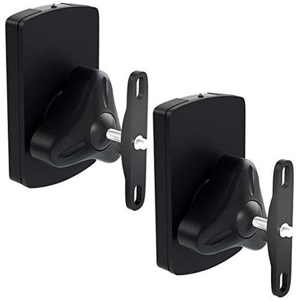 deleyCON 2X Universal Speaker Wall Mount Set Bracket Speaker Holder Swiveling + Tilting up to 10Kg Ceiling Mounting + Wall Mounting - Black