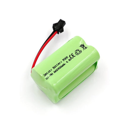 Gecoty® 4.8V NI-MH battery, 2400mAh rechargeable AA battery (not AAA) with SM plug, suitable for remote-controlled toys, power tools, household appliances, with USB charging cable