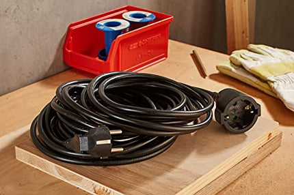 UNITEC Schuko pikenduskaabel H05VV-F3G1.5mm², IP 20, 10m, must