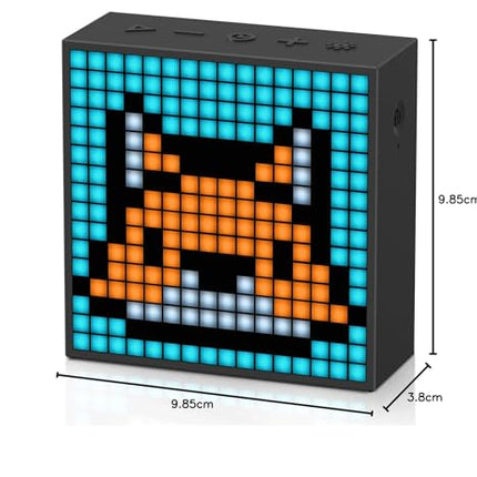 Divoom Timebox-Evo Pixel Art Portable Bluetooth Speaker with Programmable 256 LED Panel, 3.9 x 1.5 x 3.9 inches (Black)