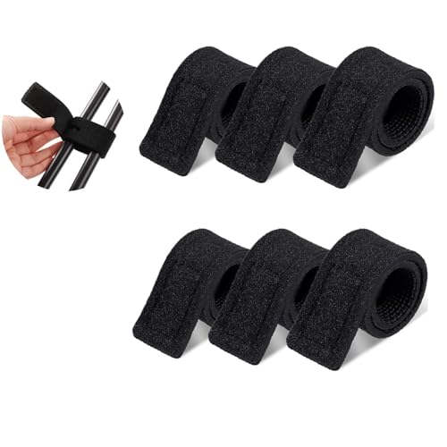 6 Heavy Duty Hook and Loop Cable Ties – Adjustable Hook and Loop Fasteners for Fishing Rod Holders and Organizers, Weatherproof Fishing Accessories with Hook and Loop Fasteners for Boat/Carp/Tangl Box, Reusable
