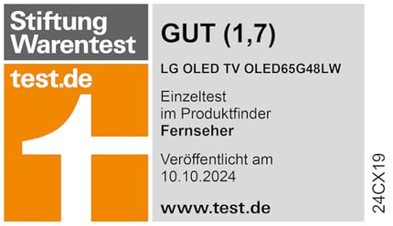 LG OLED65G48LW televiisor 65" (165 cm) OLED evo televiisor (α11 4K tehisintellektiga protsessor, webOS 24, Dolby Vision, kuni 120 Hz) [mudeliaasta 2024]
