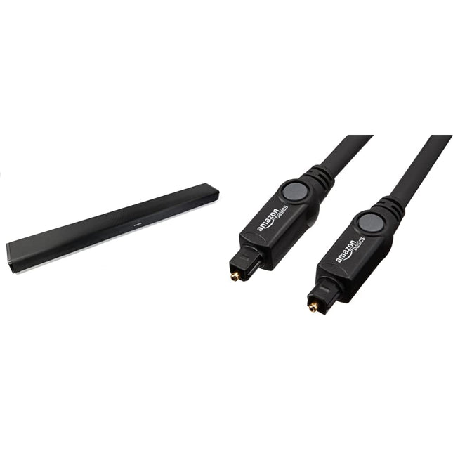 GRUNDIG DSB 970 kõik-ühes heliriba integreeritud subwooferiga, õhuke disain, 2.1 kanaliga Dolby Atmos, must ja Amazon Basics Toslink optiline digitaalne audiokaabel, 1,8 m