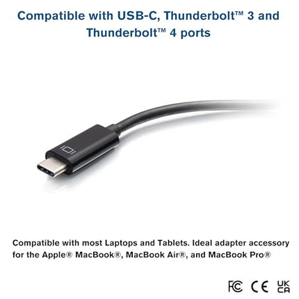 C2G C2G26935 Audio and Video Adapter, Ultra HD, 4K, 60 Hz, USB-C to HDMI Converter, Black