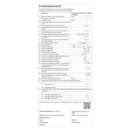 Sony BRAVIA 3 - 85-tolline Direct LED-teler (K85S32), X-Balanced kõlar, Dolby Vision/Atmos, IMAX Enhanced, Google TV (2025), Google Cast, Apple AirPlay 2, Eco Dashboard 2, mängumenüü 2, nutiteler