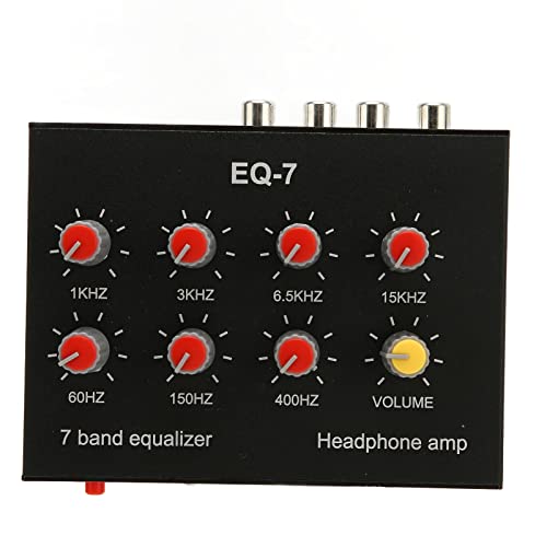 7-band audio equalizer, adjustable 7-band EQ amplifier equalizer with input output, high-bass adjustment, digital two-channel equalizer