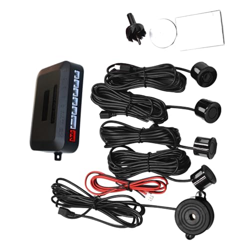 Baceyong Buzzer Car Reversing Radar Sound Alarm Display Probe System Parking Sensor Kit, Black