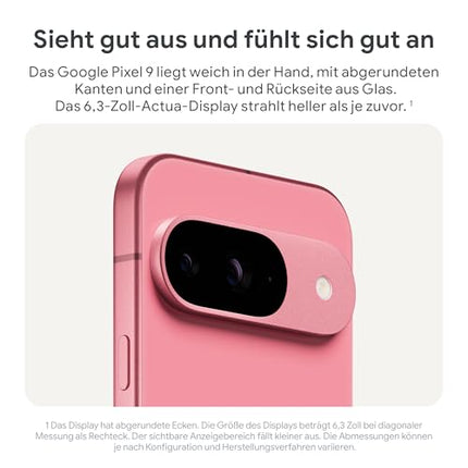 Google Pixel 9 – Androidi nutitelefon Gemini ja SIM-kaardita funktsioonidega, täiustatud kaamera, 24-tunnise aku tööea ja 6,3-tollise Actua ekraaniga – Obsidian, 256 GB