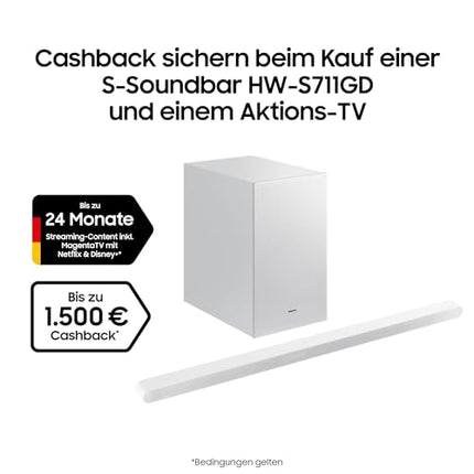 Samsung HW-S711GD 3.1-kanaliga üliõhuke heliriba teleritele, üliõhukese disainiga Bluetooth-kõlar, juhtmevaba Dolby Atmos / DTS:X, Q-Symphony [2024]
