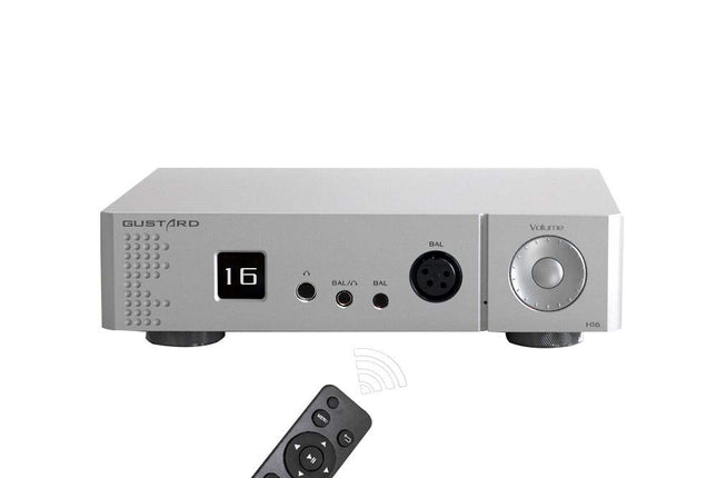 GUSTARD H16 eelvõimendi OLED-ekraaniga XLR/RCA tasakaalustatud kõrvaklapivõimendi eelvõimendi (hõbedane)
