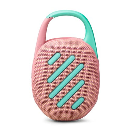 JBL Clip 5 - Pink – Portable Bluetooth speaker with JBL Pro Sound, deep bass, and playtime boost – Waterproof and dustproof – 12-hour battery life