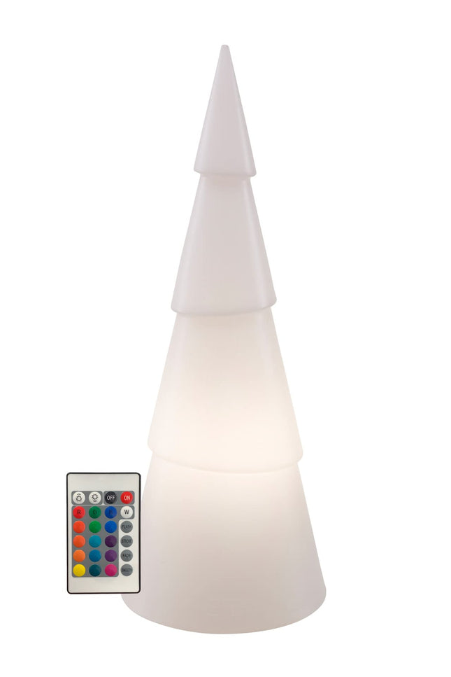 8 aastaaja disainiga Särav puu 3D LED-jõulupuu ümmargune (100 cm, valge) värvivahetajaga (15 värvi), pirniga, XXL valgustatud kuusk, jõulukaunistus, talvekaunistus, sise- ja välistingimustes kasutamiseks