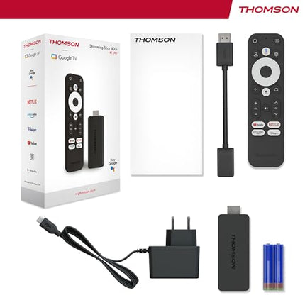 THOMSON voogedastuspulk 140 | Google TV | 4K UHD | Google Assistant | Googlecast | WiFi | Bluetooth 5.0 | HDMI | Dolby Atmos | DTS Digital Surround | HDR10 | 2 GB RAM | 8 GB salvestusruum