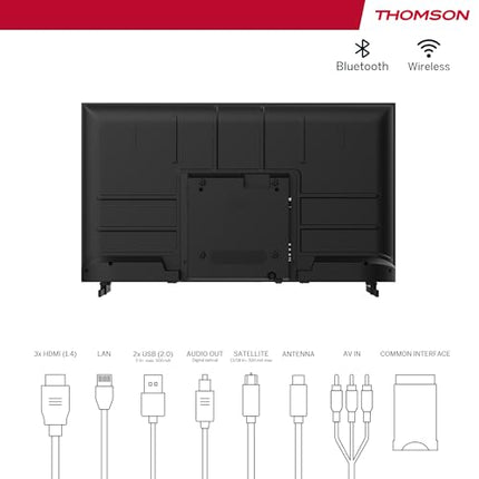 Thomson 40-tolline (101 cm) LED Full HD nutikas Android-teler, Google Assistant, WiFi, Dolby Digital, Bluetooth, kolmekordne tuuner (kaabel/satelliit/antenn), HDMI, CI+, A+ paneel - 40FA2S13