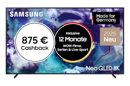 SAMSUNG Neo QLED 8K QN900F 85-tolline (214 cm) mini-LED-teler, UHD-teler, 8K tehisintellektiga ülesskaleerimine, peegeldusvaba, metallraamiga disain, Knox Security, Dolby Atmos, Art Store'i galerii, Samsung Vision tehisintellektiga nutiteler (2025)