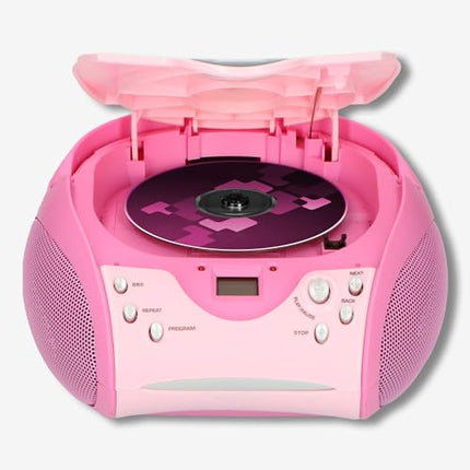 Lenco SCD-24 stereo FM-raadio CD-mängija ja teleskoopantenniga, roosa