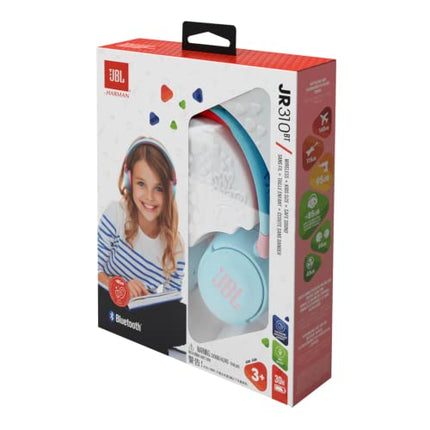 JBL Jr310 BT kõrvapealsed laste kõrvaklapid helesinises värvitoonis - juhtmevabad Bluetooth-kõrvaklapid peakomplekti ja kaugjuhtimispuldiga - ideaalsed kooli ja vaba aja veetmiseks