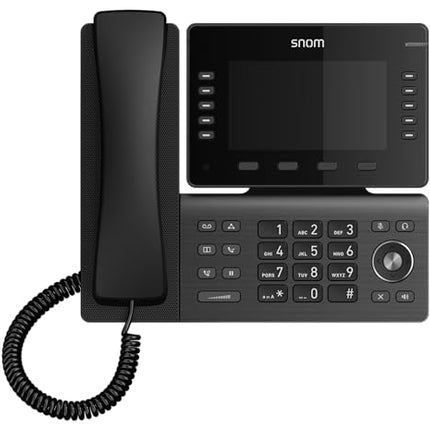 Snom D865 IP-telefon, SIP-lauatelefon, 5-tolline IPS-värviline ekraan 1280 x 720 pikslit, 12 SIP-identiteeti, 10 programmeeritavat funktsiooniklahvi, WiFi NFC, Bluetooth, 3-aastane tootjagarantii, must, 00004536