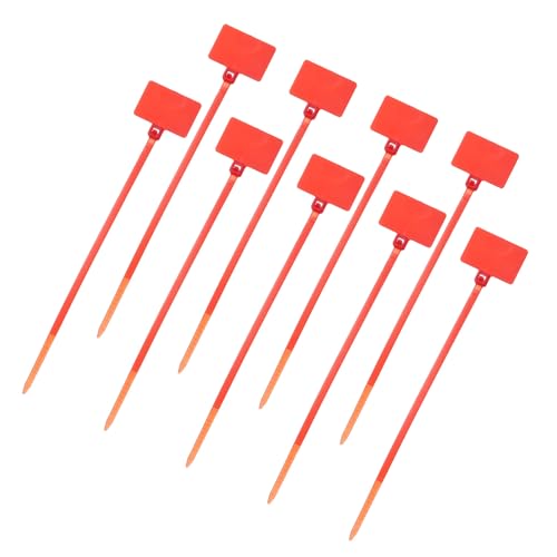 sourcing map Cable Label Markers, Nylon Cable Ties, 10.9 cm Writable Self-Locking Wire Labels, Cable Ties for Organization Marking, Red, 100 Pieces