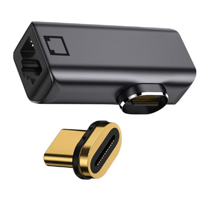 Cablecc magnetiline nurga all olev USB-C tüüpi C USB 3.1 kuni 1000 Mbps gigabiti Etherneti võrgu LAN-adapter sülearvutile