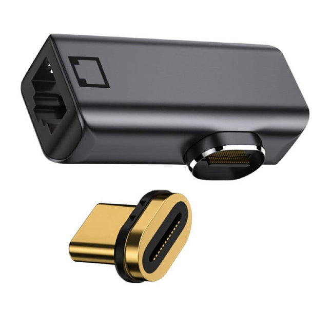Cablecc magnetiline nurga all olev USB-C tüüpi C USB 3.1 kuni 1000 Mbps gigabiti Etherneti võrgu LAN-adapter sülearvutile
