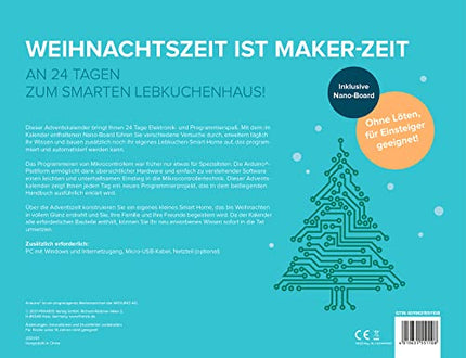 FRANZIS 55110 - Arduino advendikalender, ehita nutikas piparkoogimaja 24 päevaga, sisaldab 56-leheküljelist kasutusjuhendit, jootmist pole vaja